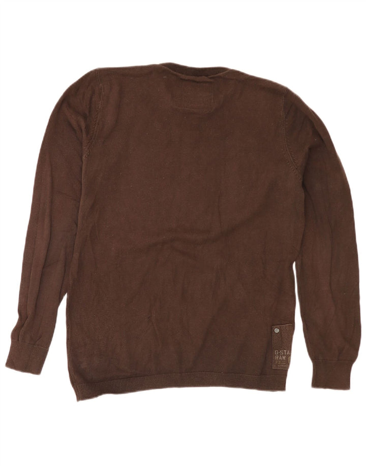 G-Star Herre grafisk rund hals sweater stor brun bomuld