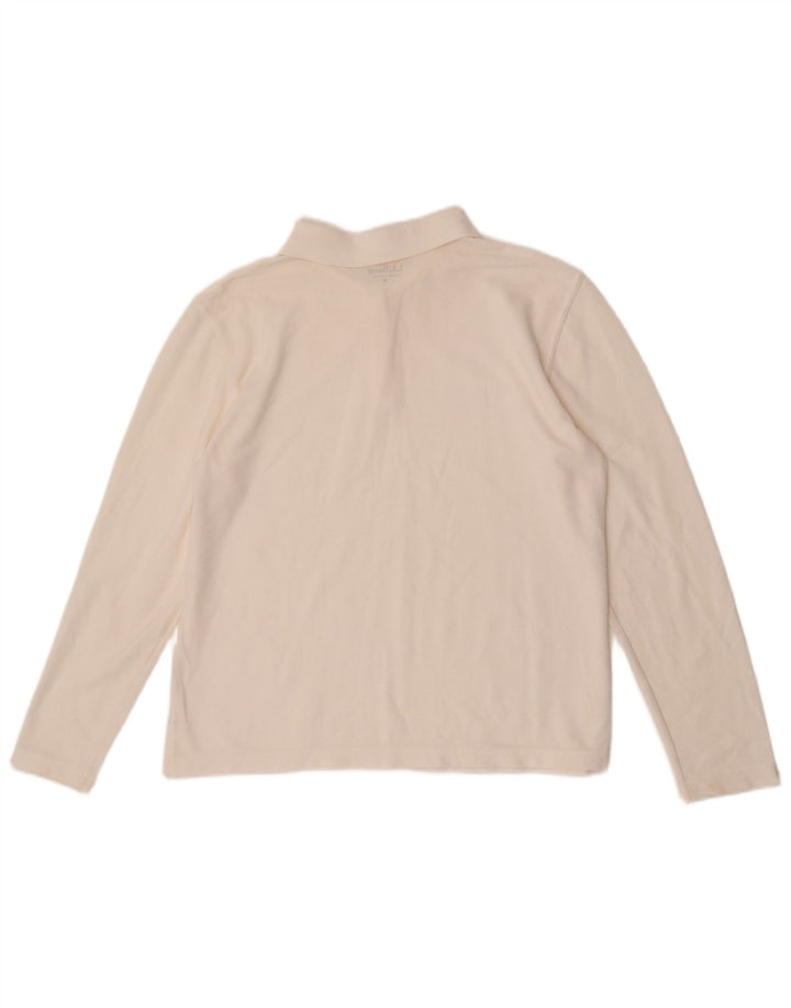 L.L.Bean Langærmet poloskjorte til kvinder UK 14 Medium White