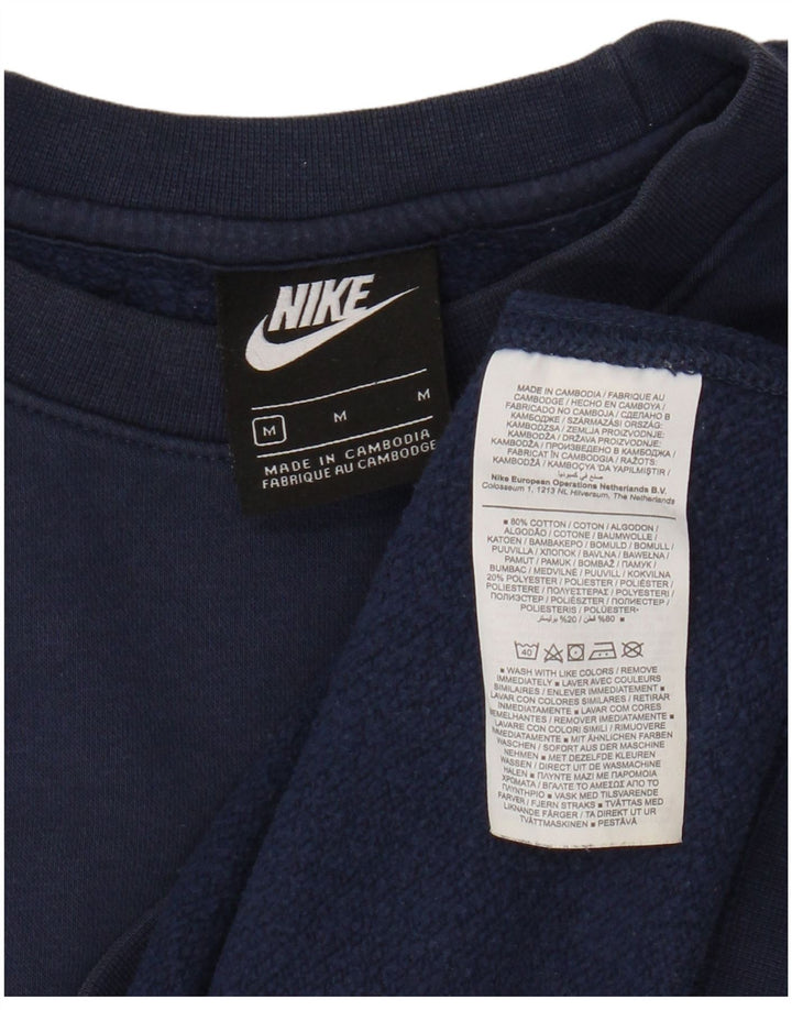 NIKE Mens Sweatshirt Jumper Medium Navy Blue Cotton