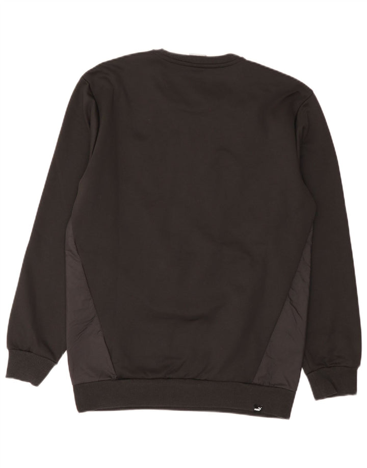 Puma Herre Sweatshirt Jumper Lille Sort Colourblock Bomuld