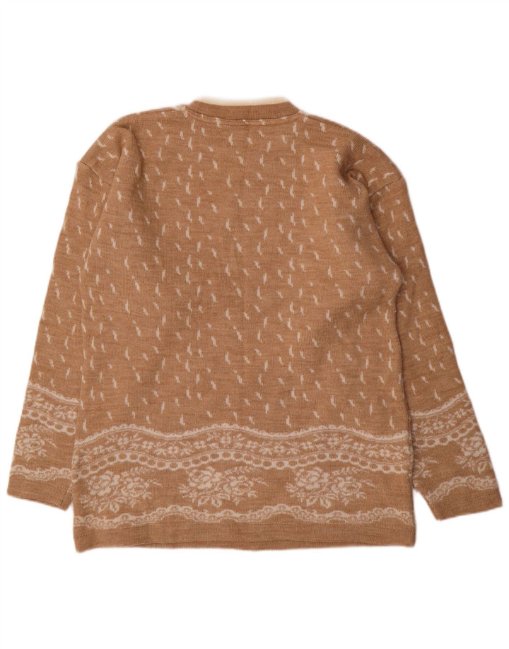 Bernardi Dame Jumper Sweater UK 14 Medium Beige Fair Isle Wool