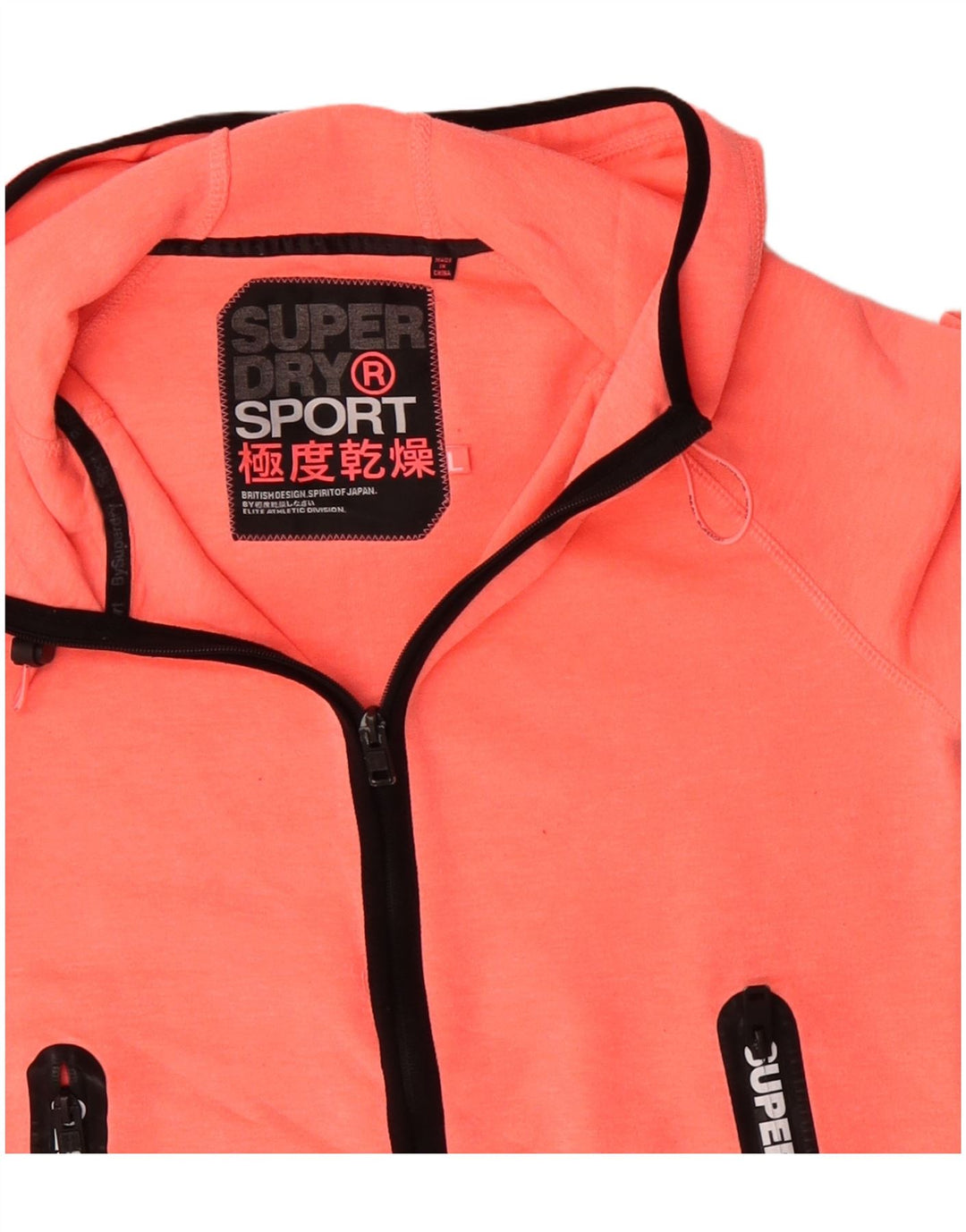 SUPERDRY Dame grafisk hættetrøje Sweater UK 16 Stor Orange Polyester