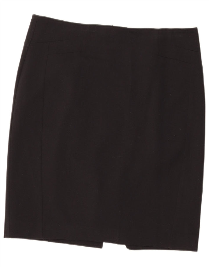 MARKS & SPENCER Womens Straight Skirt UK 14 Large W32 Black Polyester
