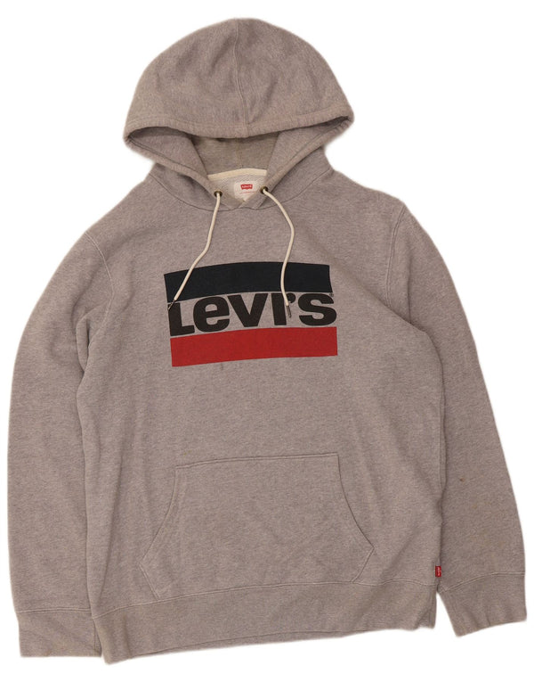 Levi's Grafisk hættetrøje til mænd, stor grå bomuld