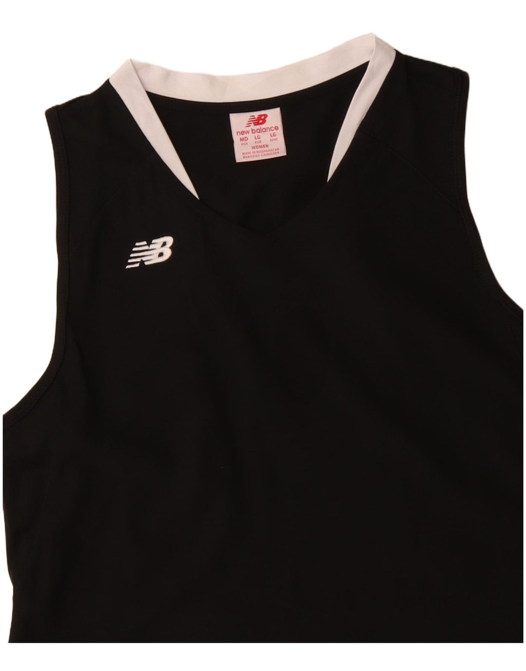 New Balance Damevest Top UK 14 Large Black Colourblock Polyester