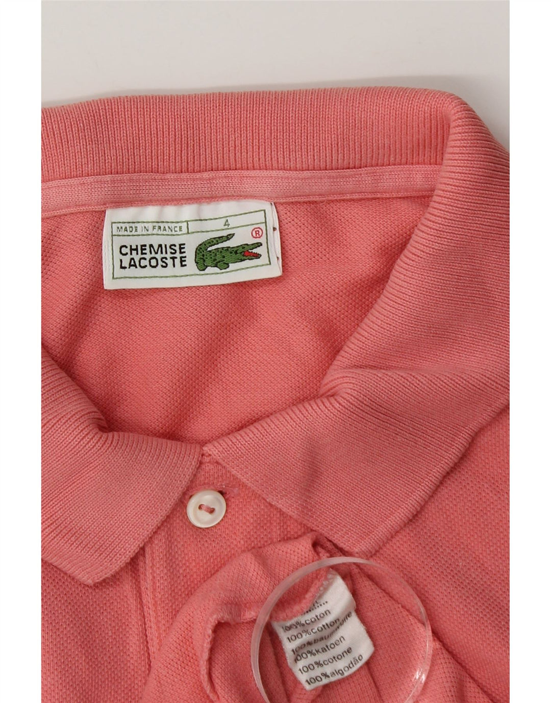 Lacoste herre poloshirt størrelse 4 Medium Pink bomuld