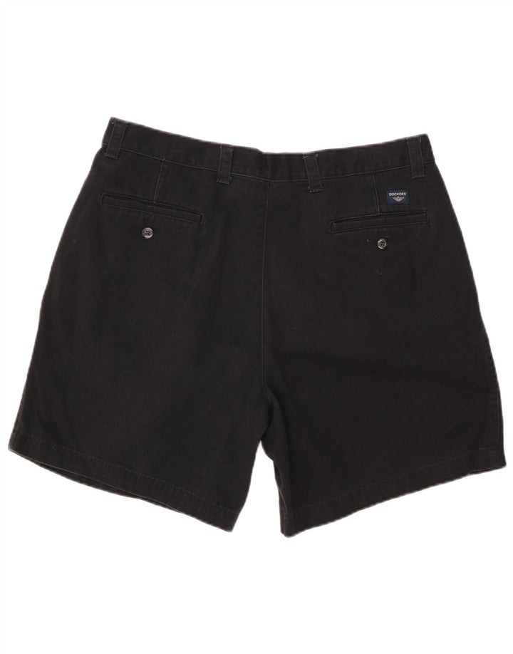 DOCKERS Herre Pegged Chino Shorts W36 Large Black Bomuld