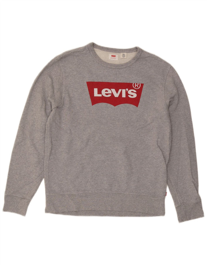 Levi's Grafisk sweatshirt til mænd, lille grå bomuld