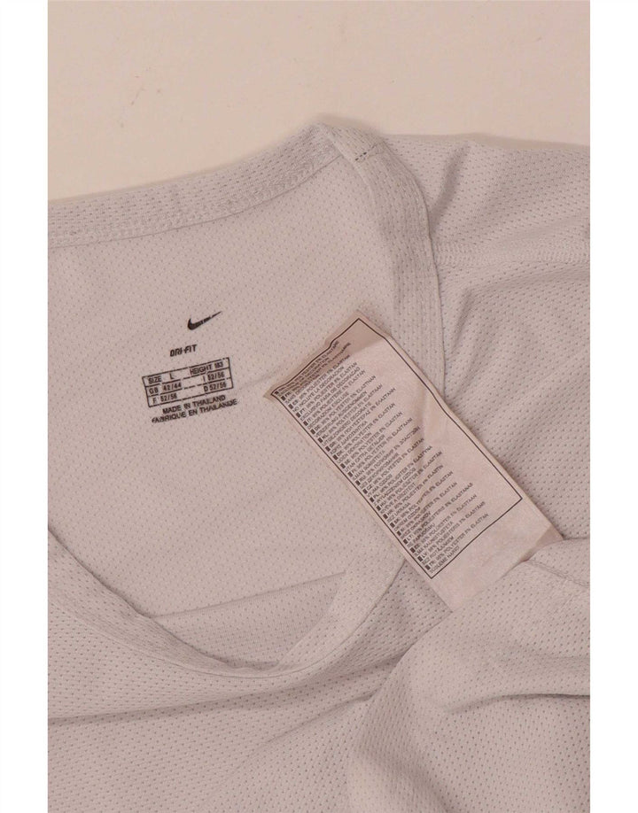 Nike Herre Dri Fit T-Shirt Top UK 42/44 Stor hvid polyester