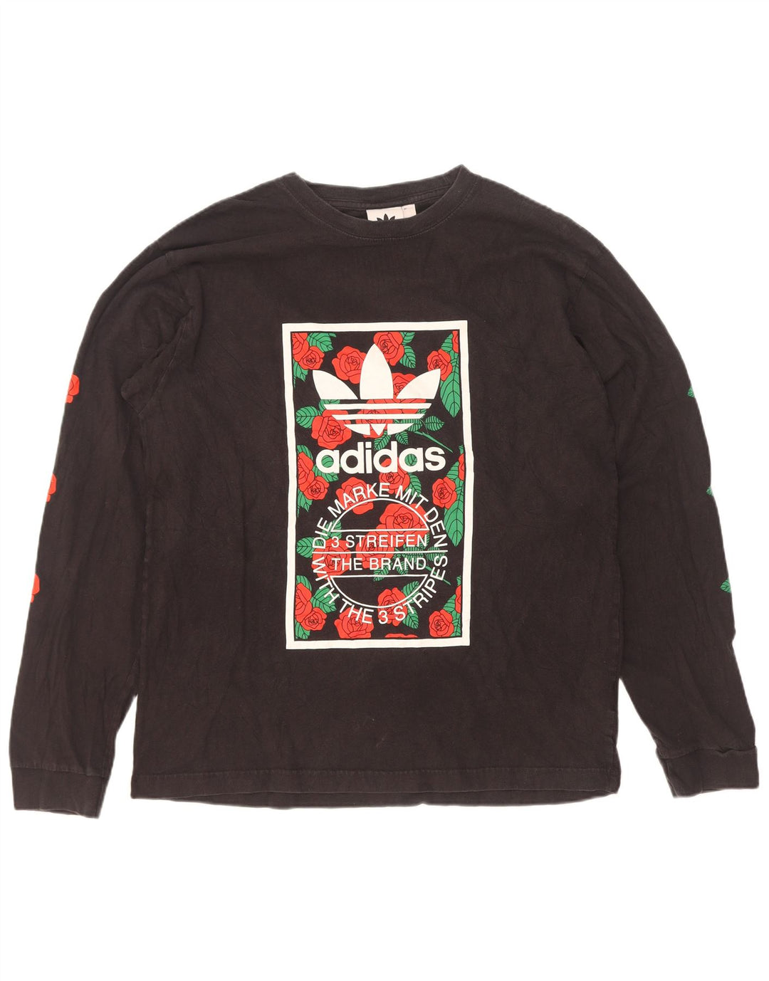 Adidas Herre Grafisk Top Langærmet Stor Sort Bomuld