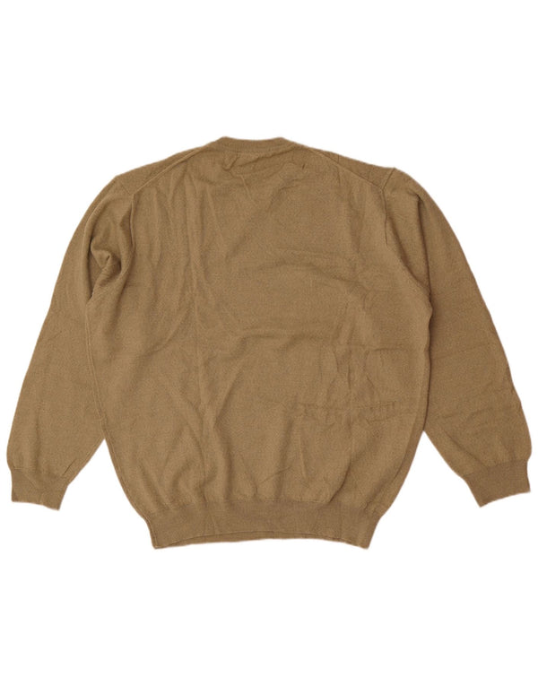 Pierre Cardin Herre Regular Fit Crew Neck Jumper Sweater XL Khaki Akryl