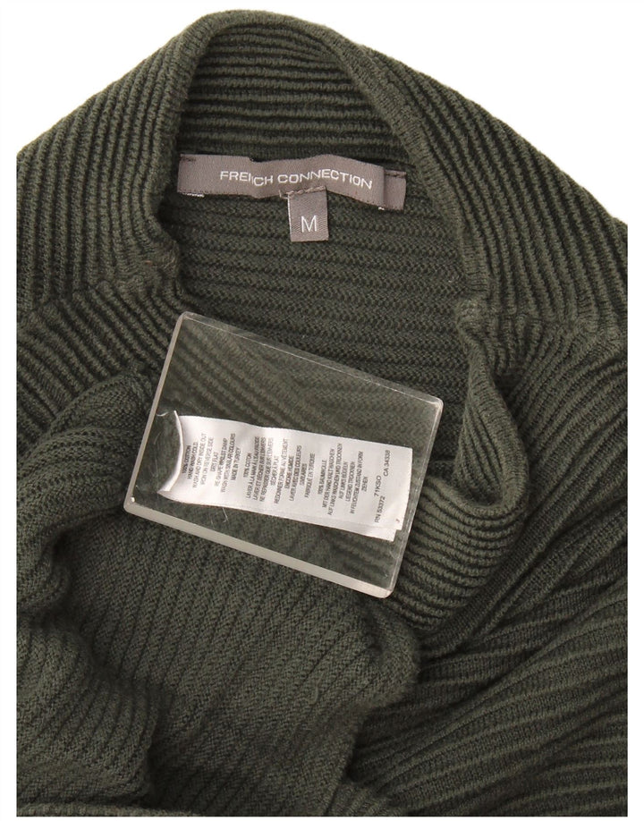 French Connection Dame Langærmet Jumper Kjole UK 14 Medium Khaki