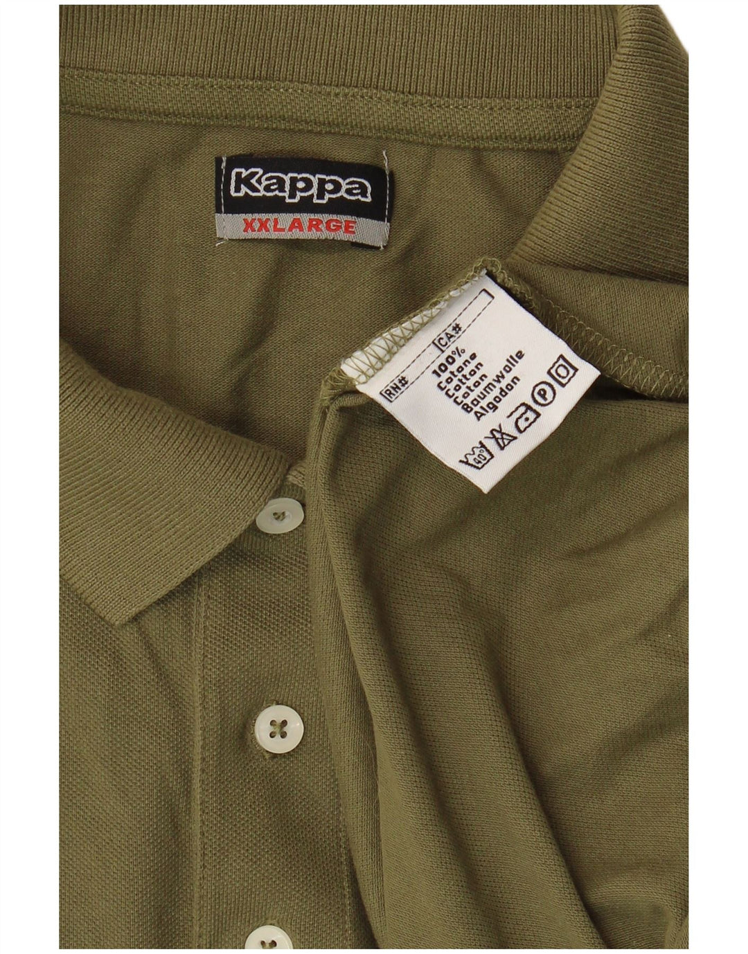 Kappa herre poloshirt 2XL Khaki Bomuld