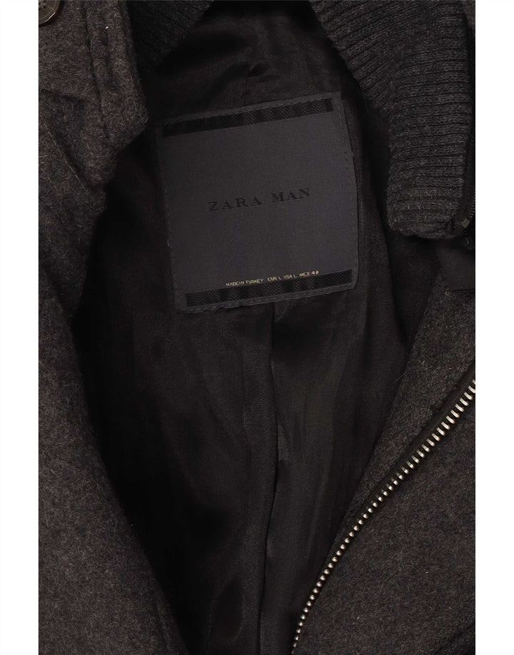 Zara Herre Overfrakke UK 40 Large Grå