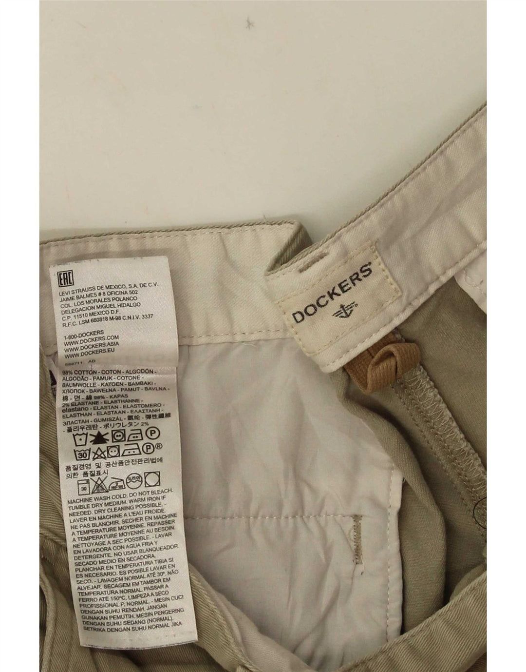 Dockers Herre Cargo Shorts W34 Large Khaki Bomuld