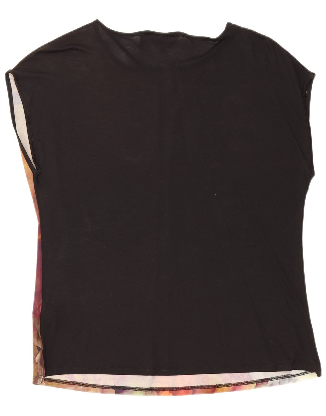 TED BAKER Dame Oversized ærmeløs bluse Top størrelse 2 Small Black Floral