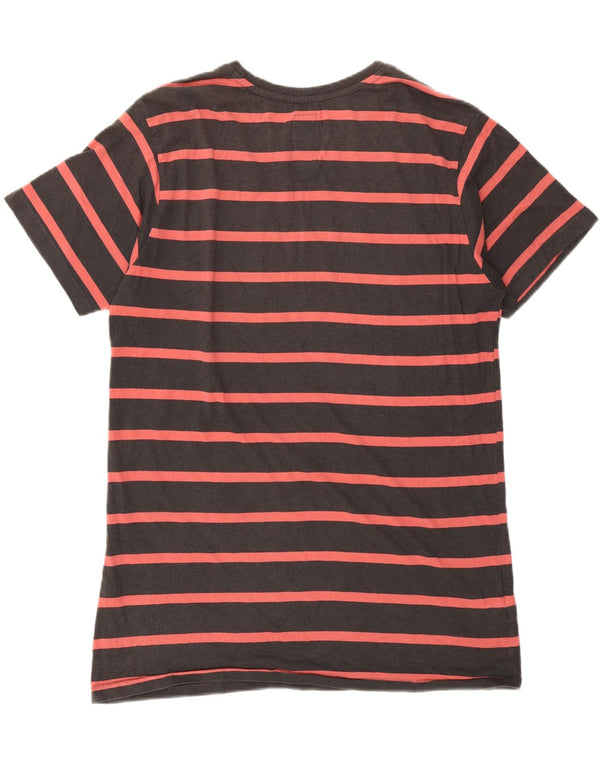 Billabong Herre T-Shirt Top XL Sort Stribet Bomuld