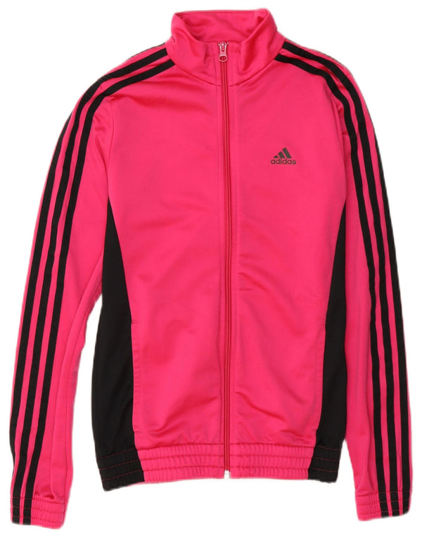 Adidas piger træningsdragt topjakke 13-14 år Pink Colourblock Polyester