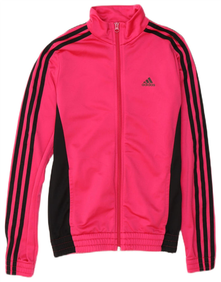 Adidas piger træningsdragt topjakke 13-14 år Pink Colourblock Polyester