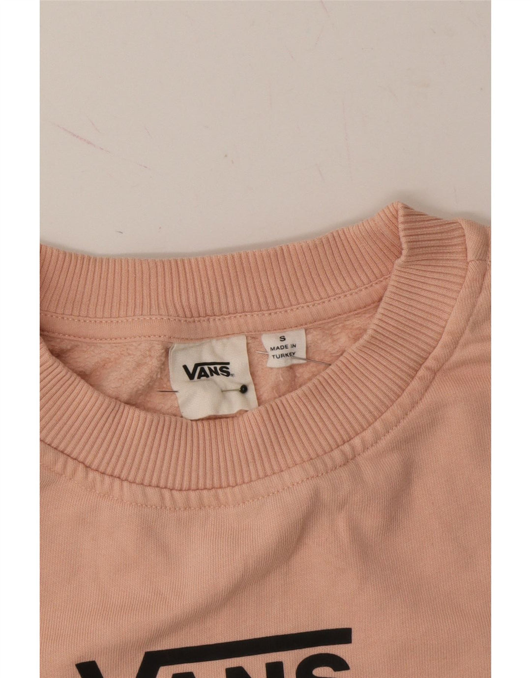 VANS Womens Graphic Sweatshirt Jumper UK 10 Small Pink Cotton Vintage Vans and Second-Hand Vans from Messina Hembry 
