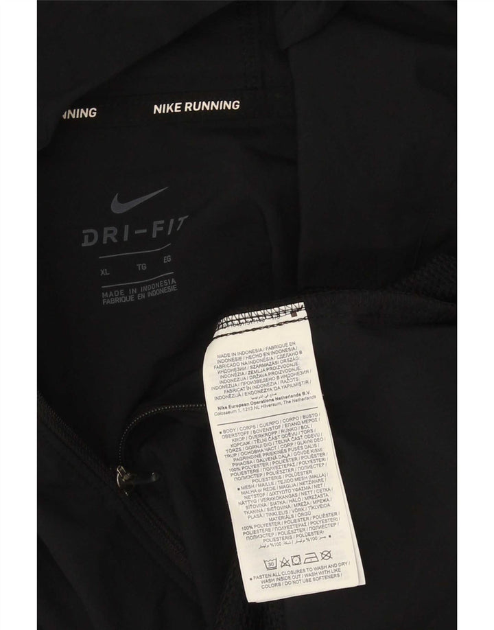 Nike Regnjakke med hætte til mænd UK 42 XL sort polyester