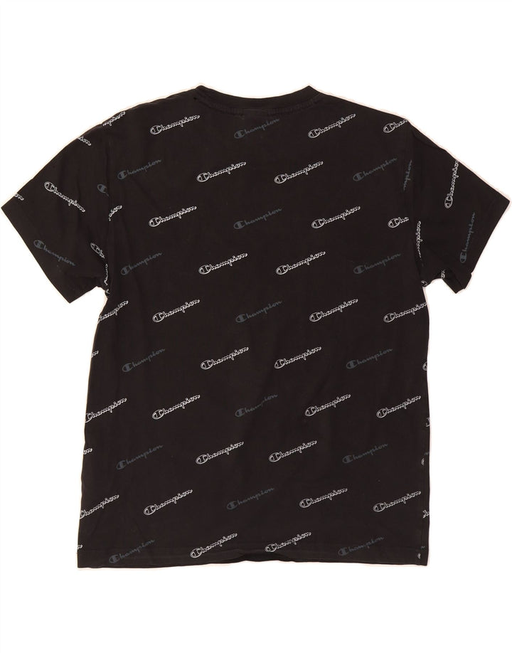 CHAMPION Mens Graphic T-Shirt Top Medium Black Cotton Vintage Champion and Second-Hand Champion from Messina Hembry 
