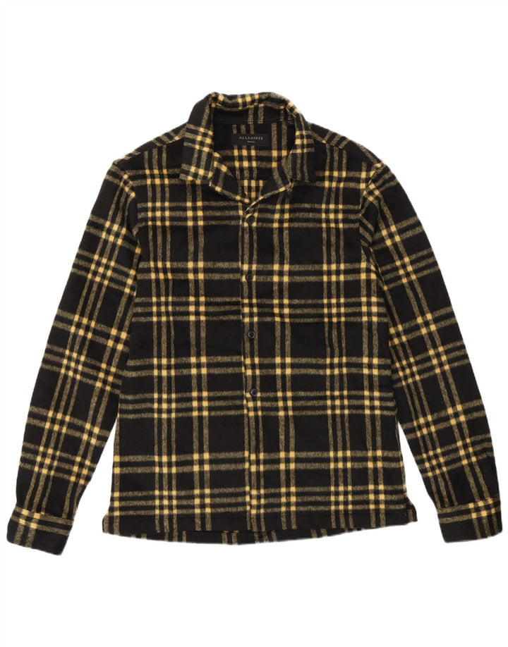 ALL SAINTS Herre flannelskjorte Lille sort ternet polyester klassisk