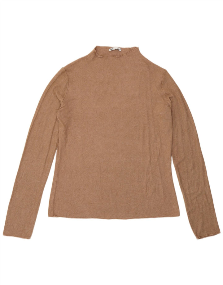 Zara Dametop Langærmet UK 14 Stor Beige