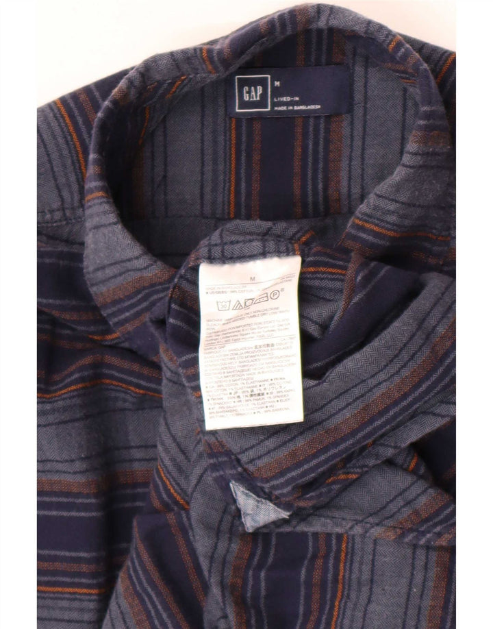 Gap herre flannel skjorte medium marineblå stribet bomuld