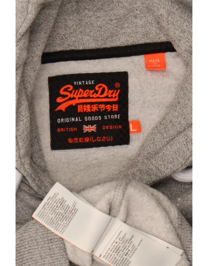 Superdry Grafisk hættetrøje til mænd, stor grå bomuld