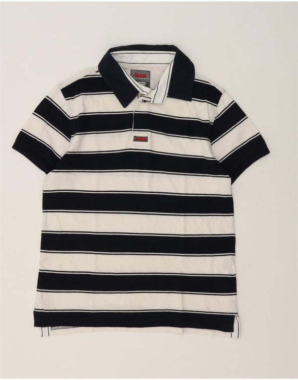 Slam herre polo shirt lille hvid stribet bomuld