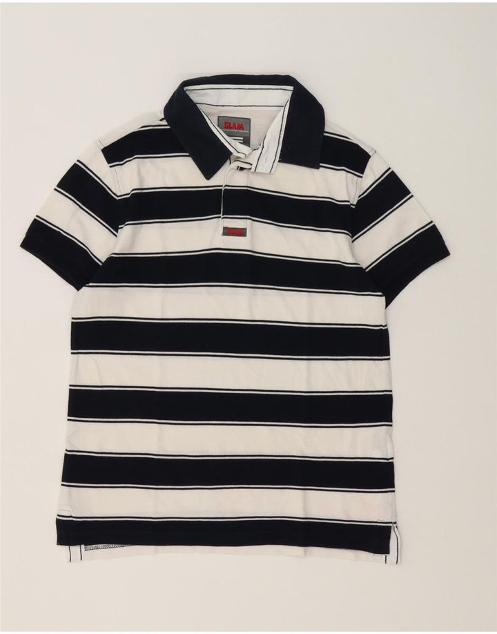 Slam herre polo shirt lille hvid stribet bomuld