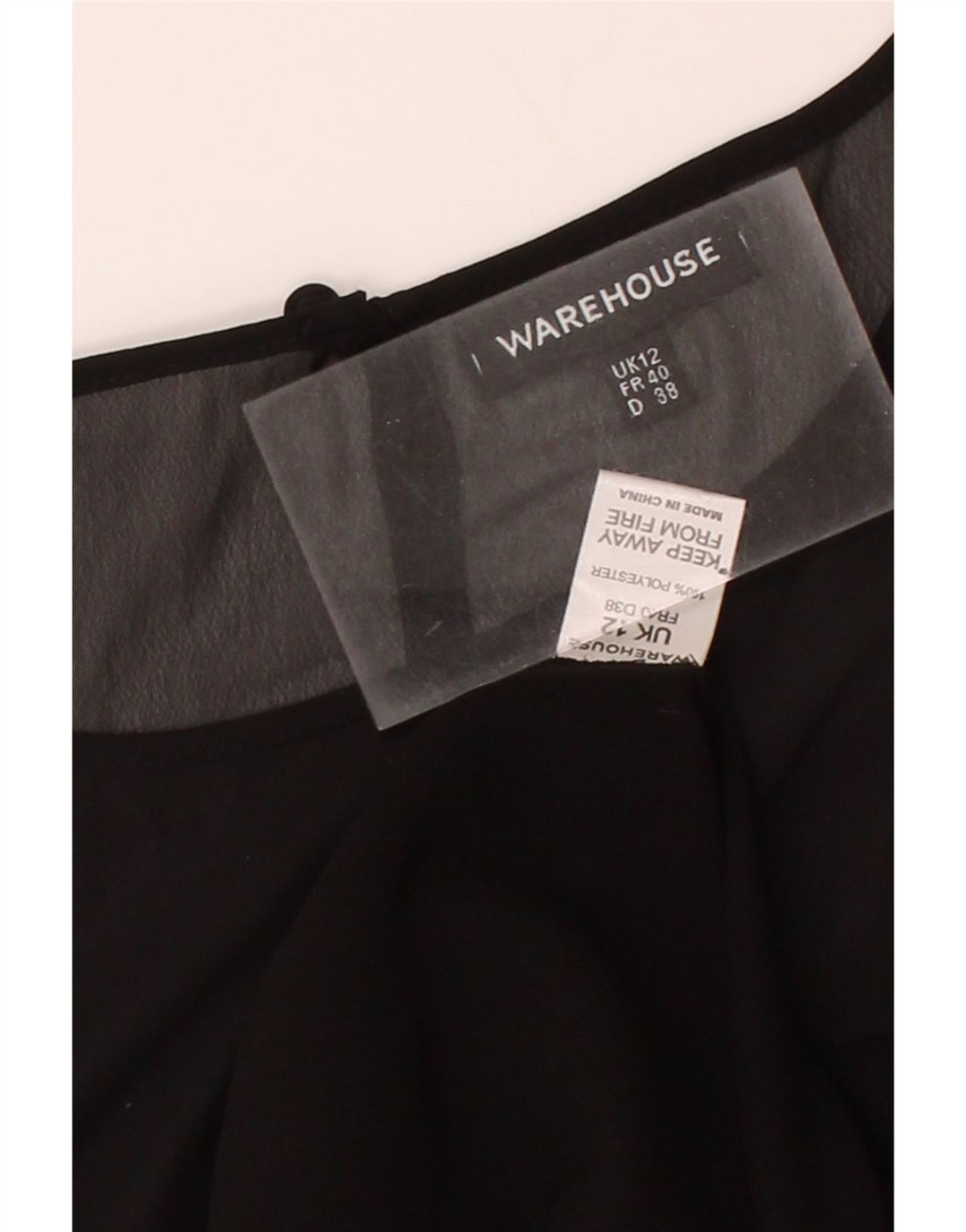WAREHOUSE Womens Sheath Dress UK 12 Medium Black Polyester Vintage Warehouse and Second-Hand Warehouse from Messina Hembry 