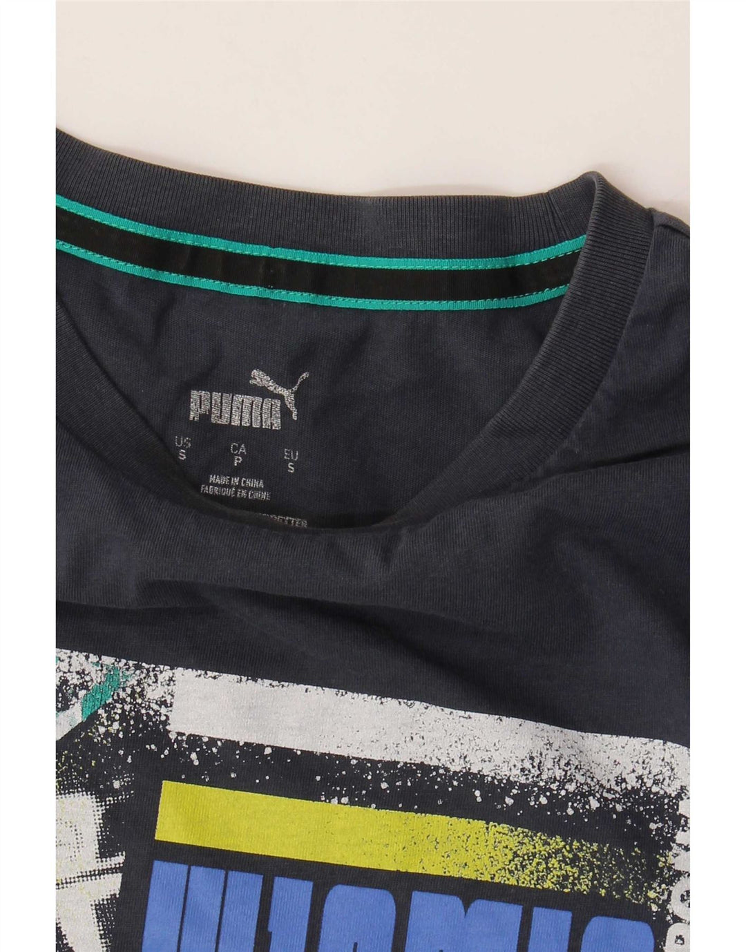 Puma Herre grafisk T-shirt top lille marineblå bomuld