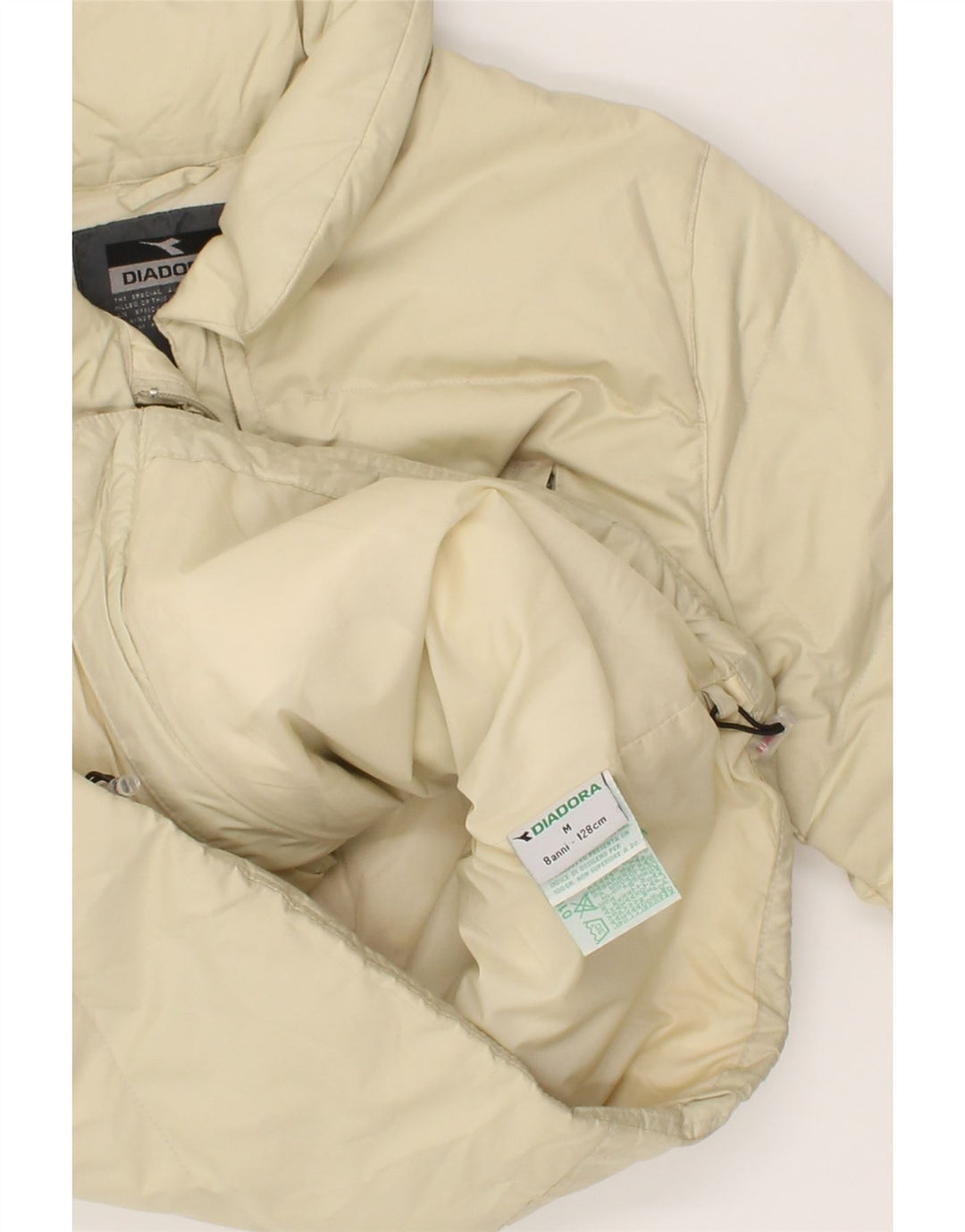 DIADORA Girls Padded Jacket 7-8 Years Beige Polyester Vintage Diadora and Second-Hand Diadora from Messina Hembry 