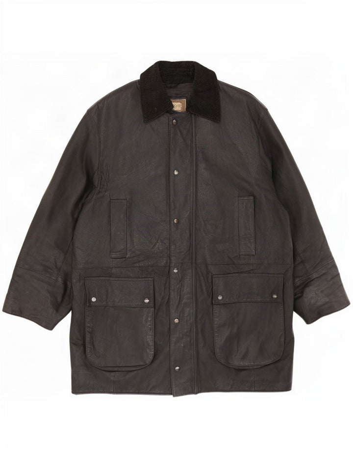Vintage herre læderfrakke UK 42 XL Sort