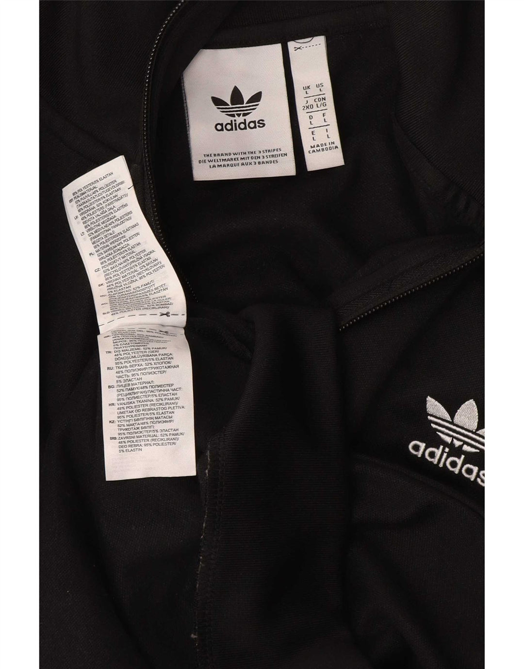Adidas træningsdragt topjakke til kvinder UK 16 Stor sort polyester