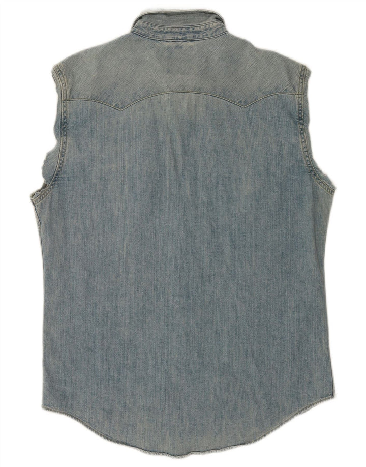 Levi's herre ærmeløs denimskjorte mellemblå bomuld