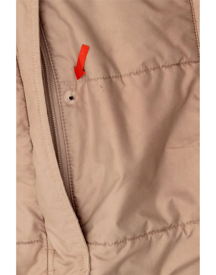 JACK WOLFSKIN Womens Hooded Padded Jacket UK 16 Large Beige Polyester Vintage Jack Wolfskin and Second-Hand Jack Wolfskin from Messina Hembry 
