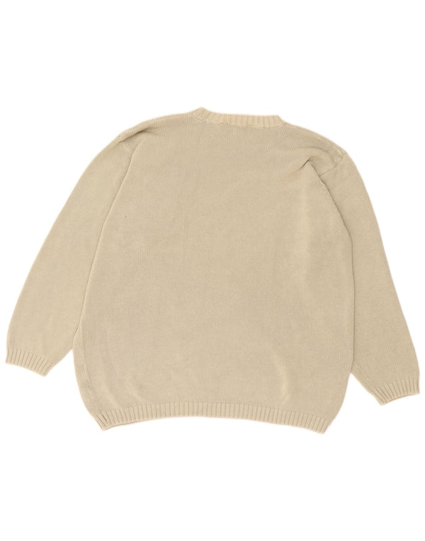 Marks & Spencer Herre sweater med rund hals, stor beige bomuld