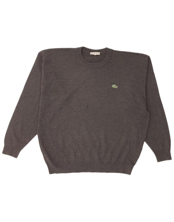 Lacoste Herre sweater med rund hals XL grå uld