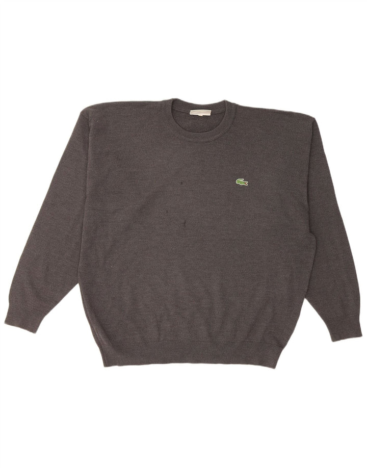 Lacoste Herre sweater med rund hals XL grå uld