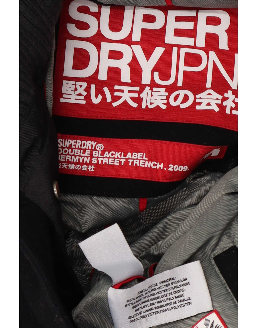 Superdry Military Overcoat til kvinder UK 12 Mellem marineblå uld