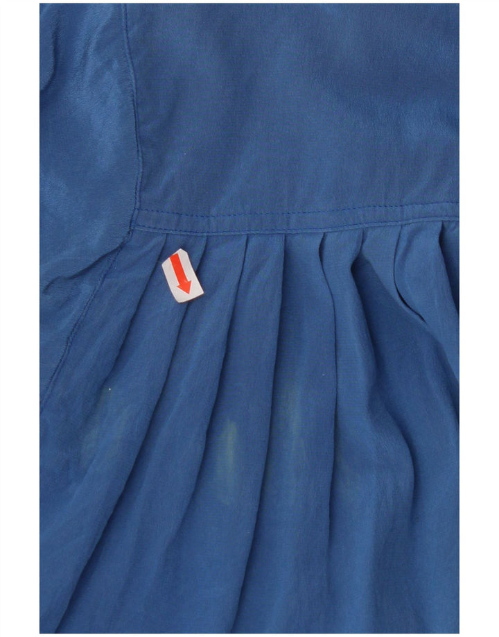 MAX MARA Kvinders Oversized Kortærmet Skjortekjole UK 12 Medium Blue