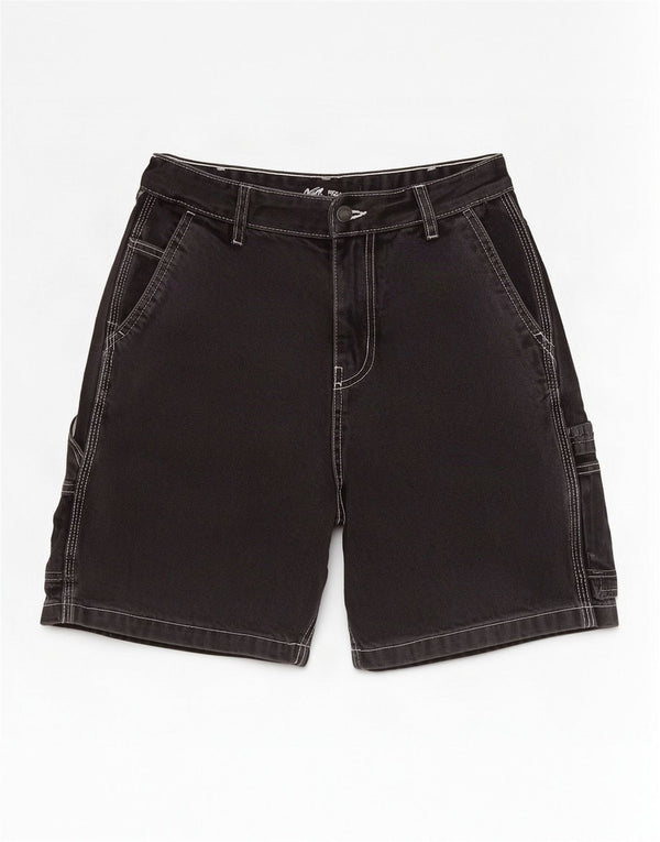 Pull & Bear Herre STWD Cargo Denim Shorts EU 36 Small W29 Black Bomuld