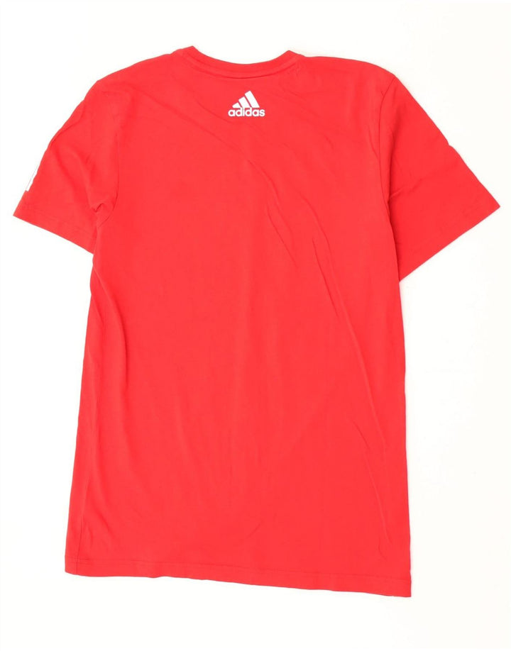 Adidas Herre T-Shirt Top Medium Rød Bomuld