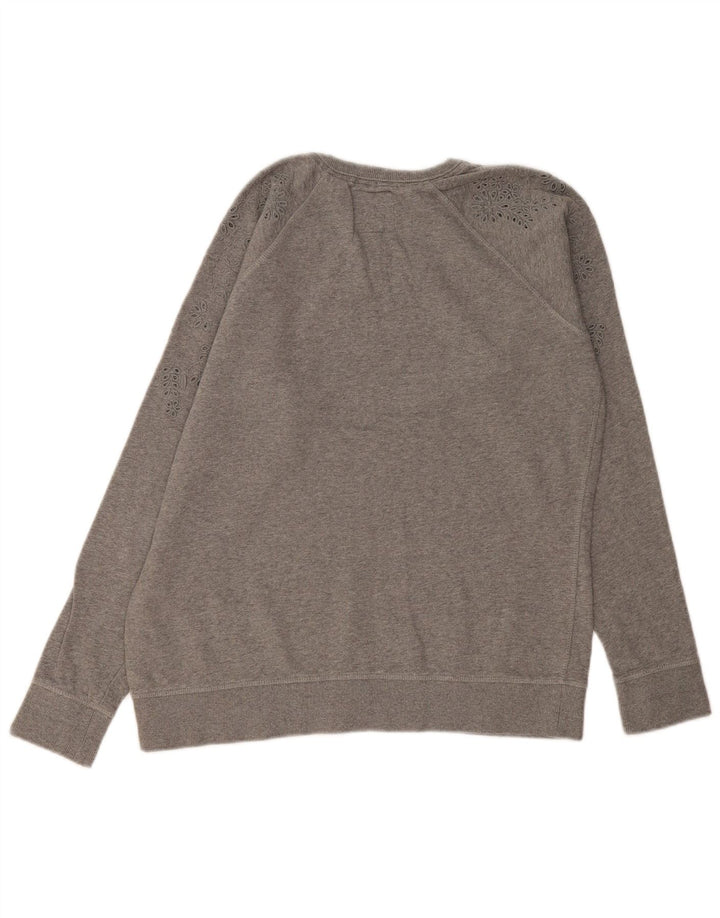 Superdry Dame Sweatshirt Jumper UK 14 Medium Grey Bomuld