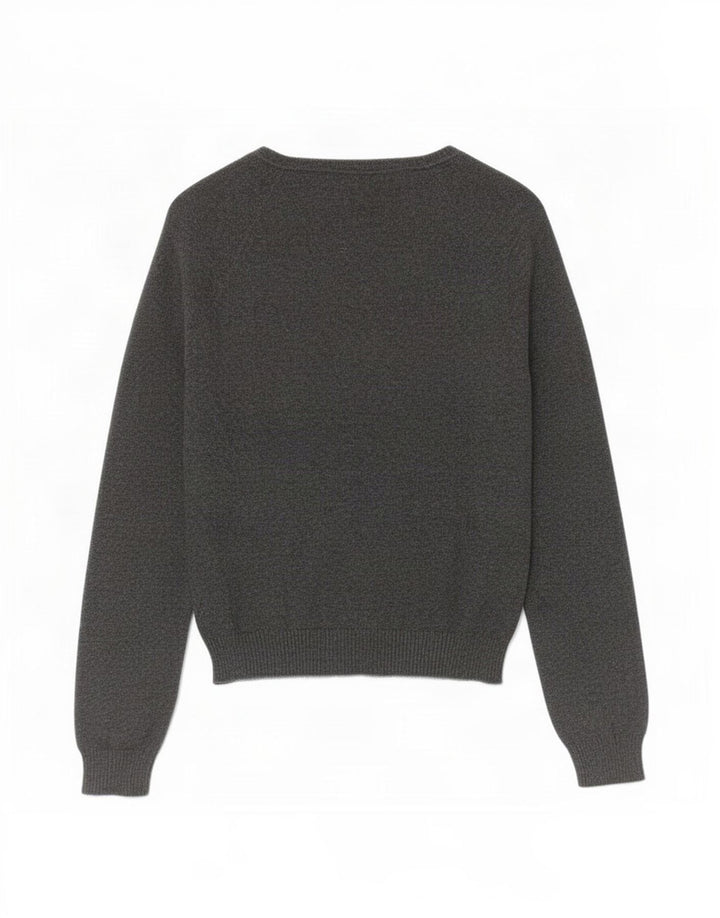 Zara Womens Crop V-hals sweater UK 14 Large Grå