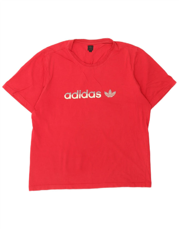Adidas Grafisk T-shirt top til mænd, stor rød bomuld