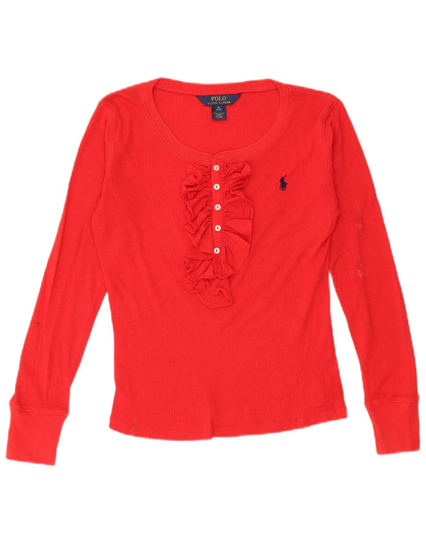 Ralph Lauren Girl Top Langærmet 8-9 År Rød Bomuld